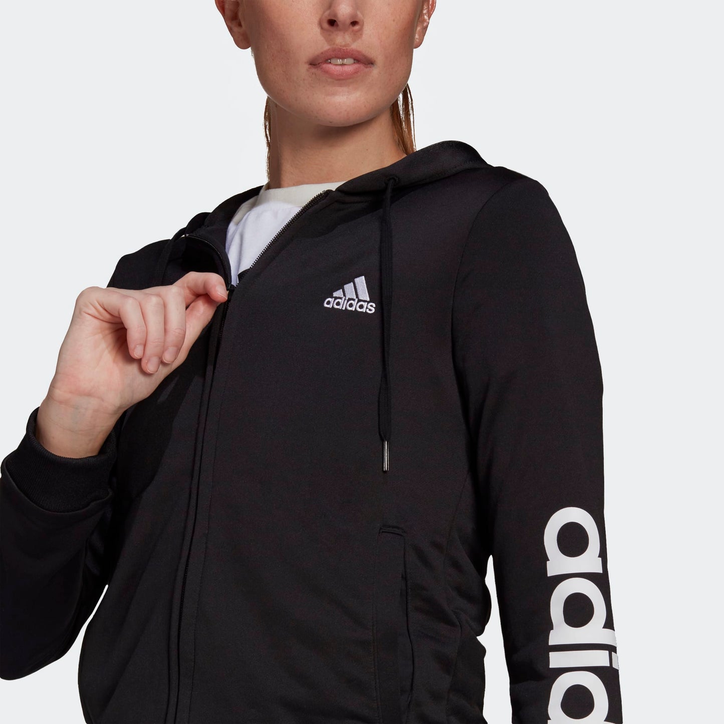 Adidas tuta zip lunga w lin ft ts black/white
