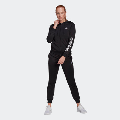 Adidas tuta zip lunga w lin ft ts black/white
