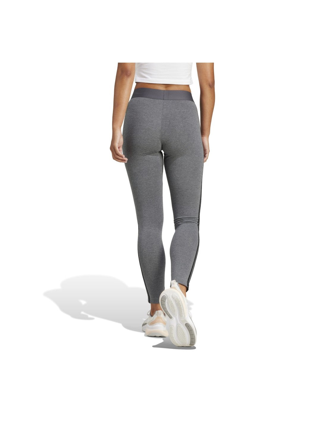 Adidas legging donna w 3v gamba grigioh/nero