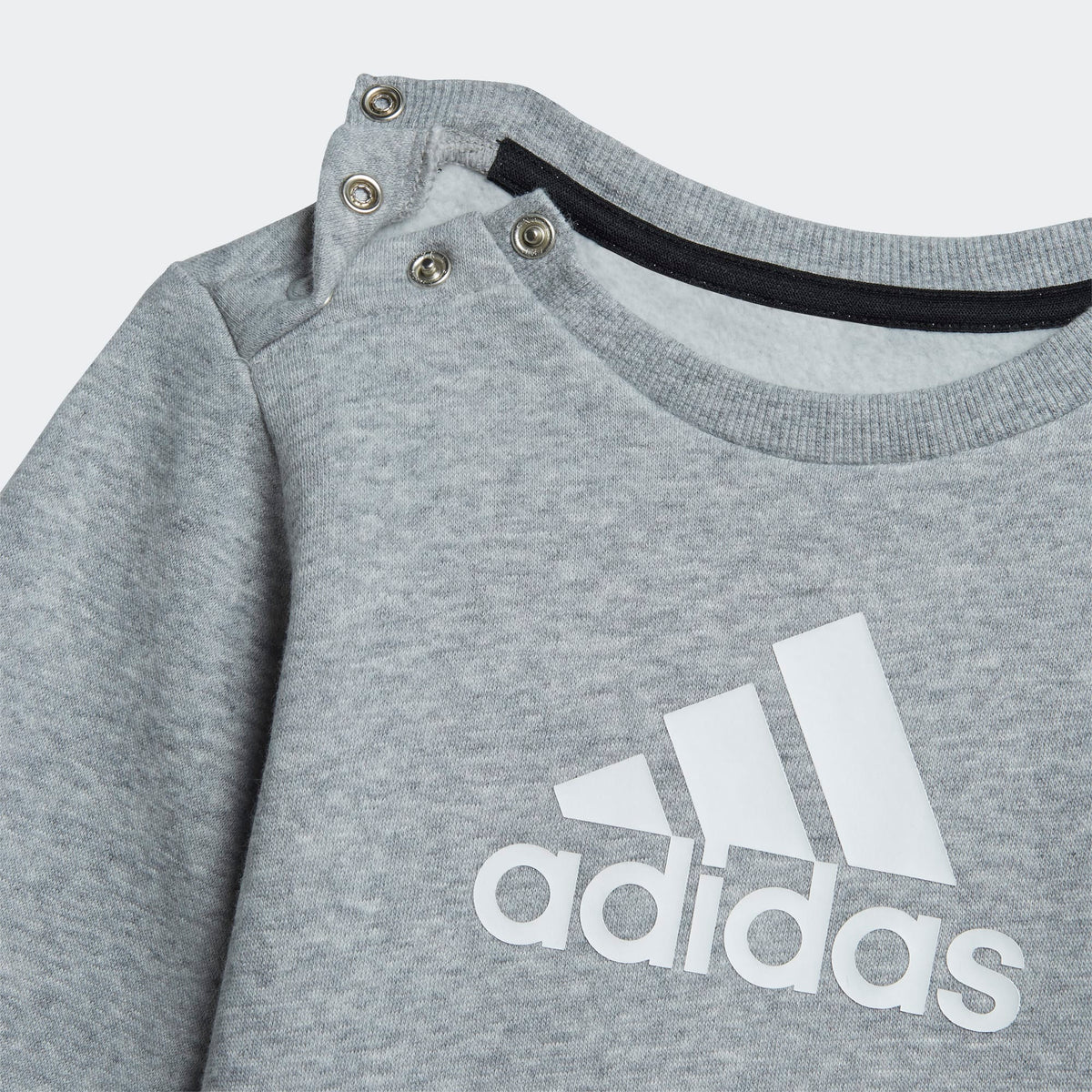 Adidas tuta giro collo baby i bos logo jog mgreyh/white