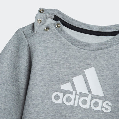Adidas tuta giro collo baby i bos logo jog mgreyh/white