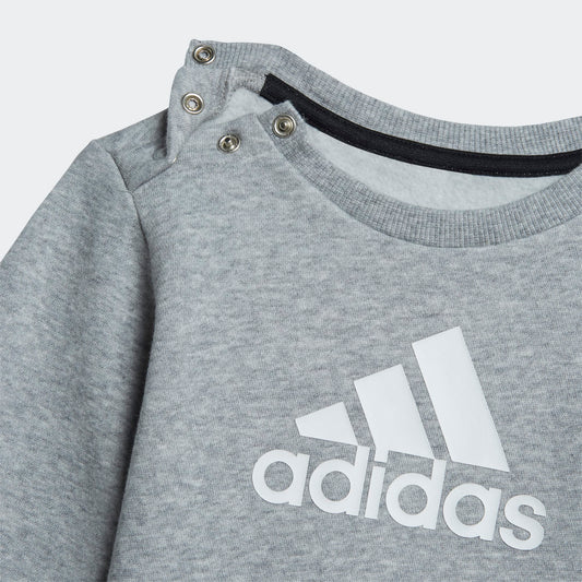 Adidas tuta giro collo baby i bos logo jog mgreyh/white
