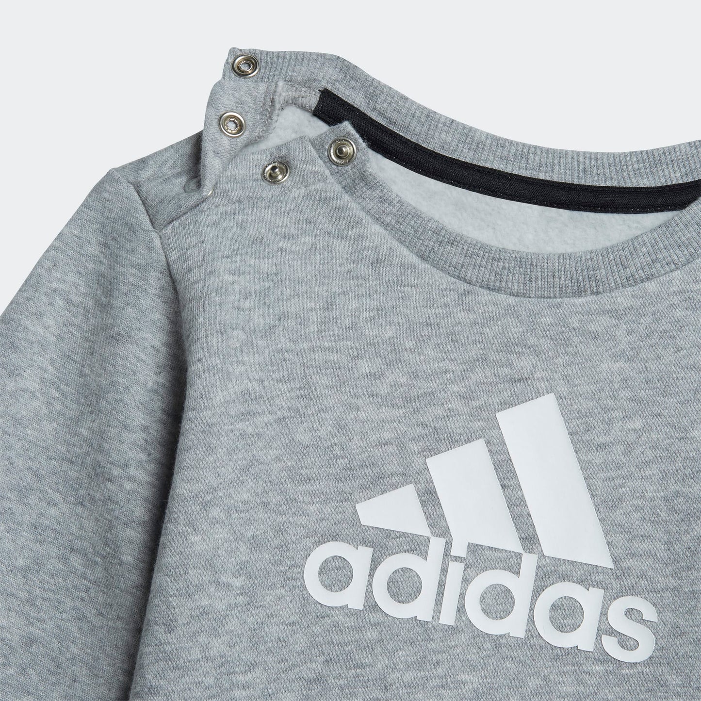 Adidas tuta giro collo baby i bos logo jog mgreyh/white