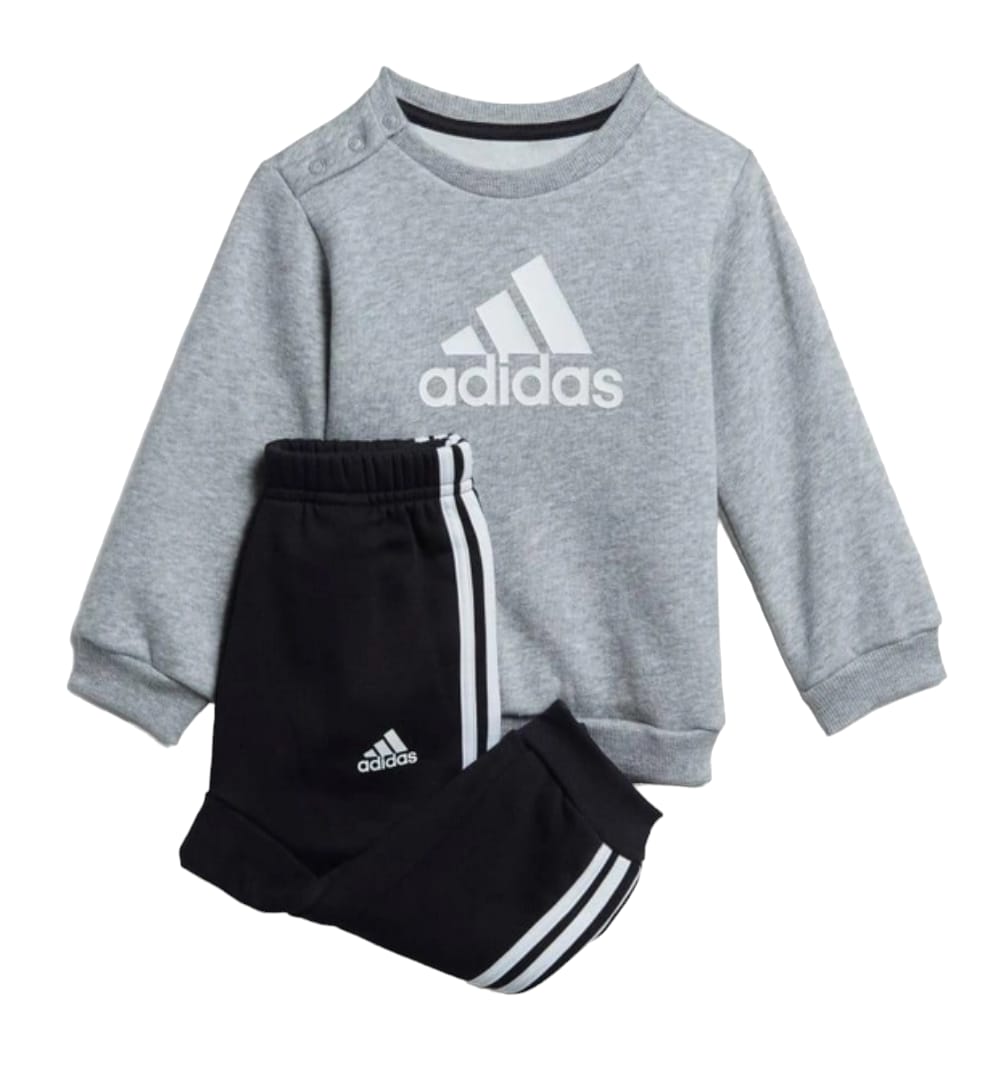 Adidas tuta giro collo baby i bos logo jog mgreyh/white