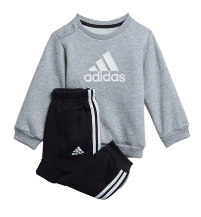 Adidas tuta giro collo baby i bos logo jog mgreyh/white