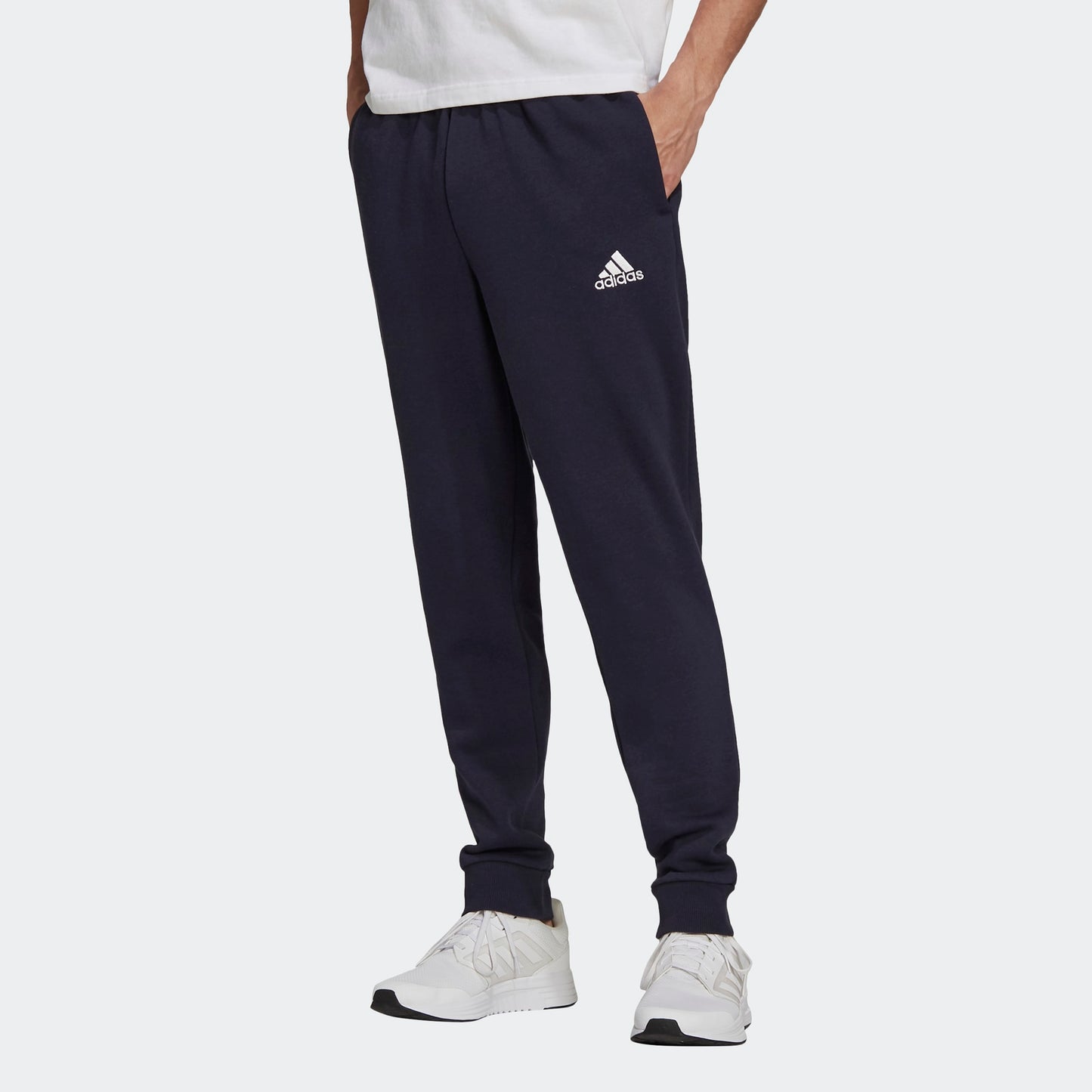 Adidas pantalone felpa con polsino m sl fl tc pt legink/white