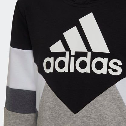 Adidas felpa cappuccio Jr cb fl hd black/mgreyh/white