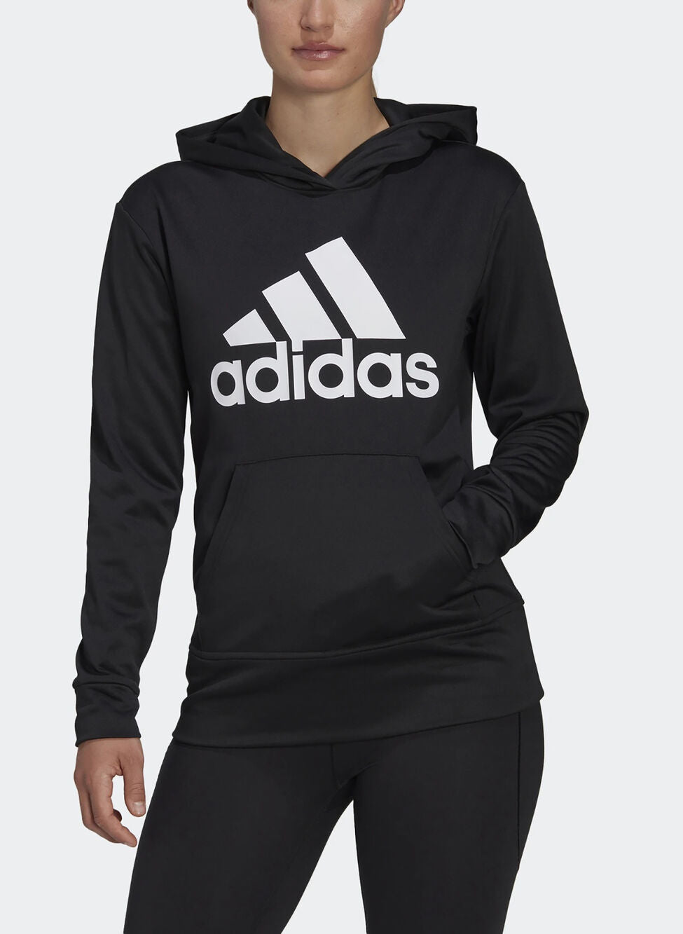 adidas felpa giro collo donna w gg bos hd swt black/white
