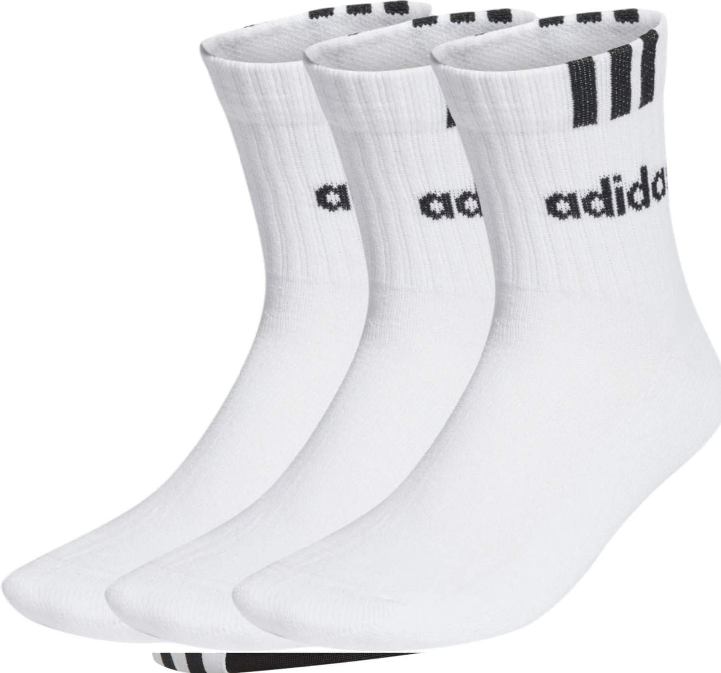 Adidas 3 paia di calze medie c 3s lin 3p white/bla