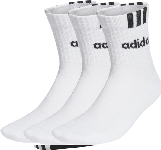 Adidas 3 paia di calze medie c 3s lin 3p white/bla