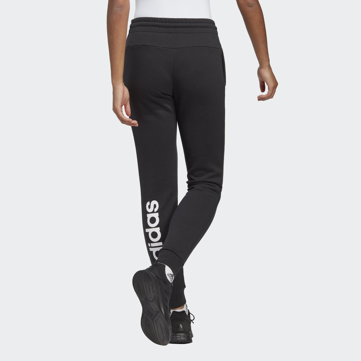 Adidas pantalone felpa granzata w lin ft cf pt nero/bianco