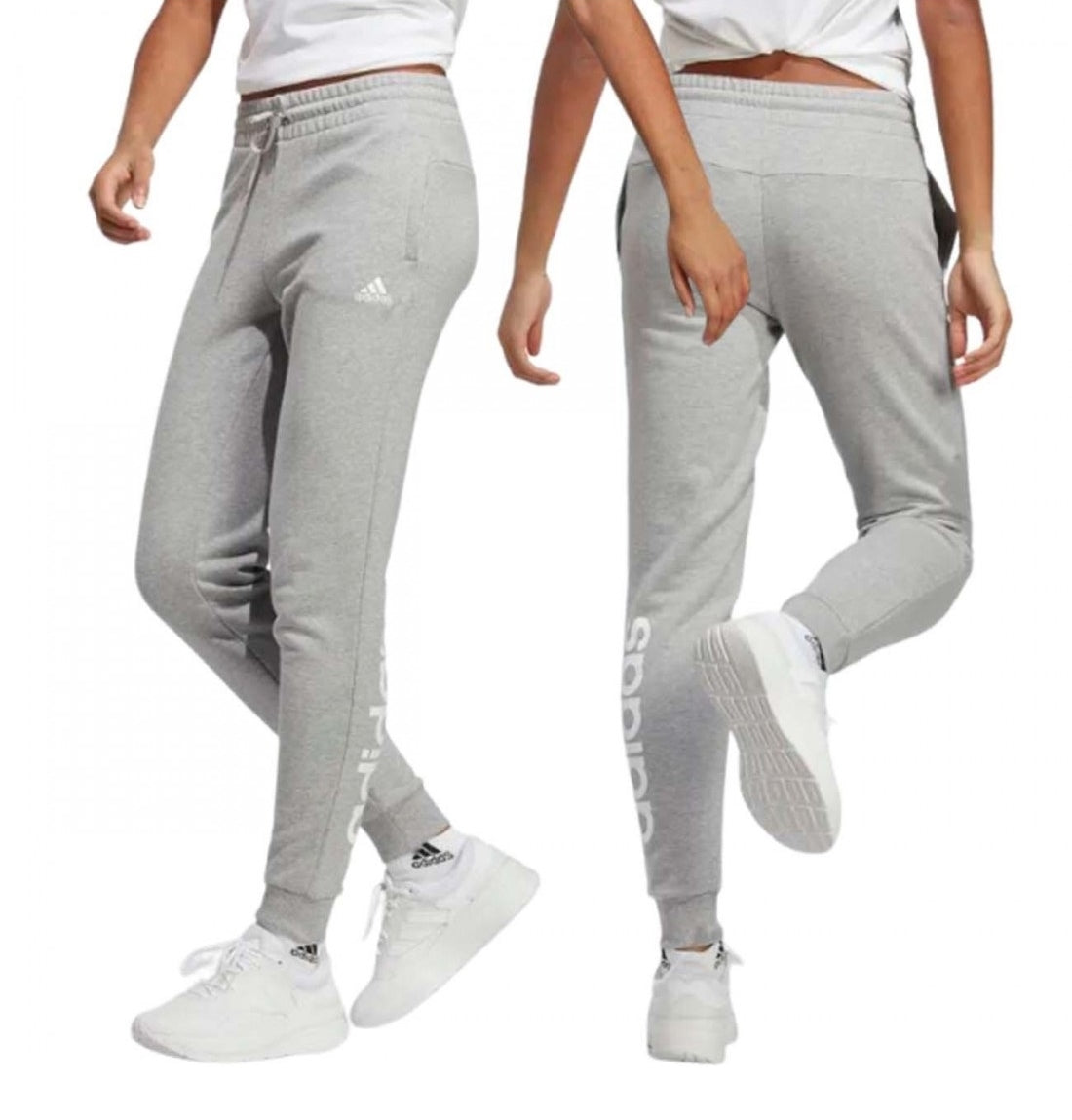 Adidas pantalone felpa donna w lin ft cf pt nero/bianco