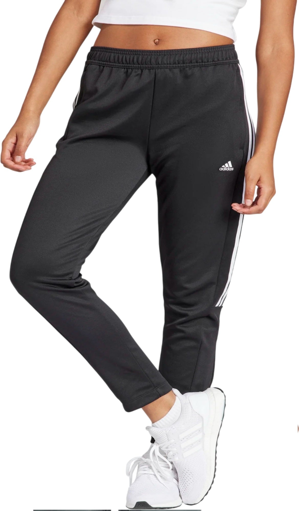 Adidas pantalone acetato donna con lampo sulla gamba w tiro cb pt black/white