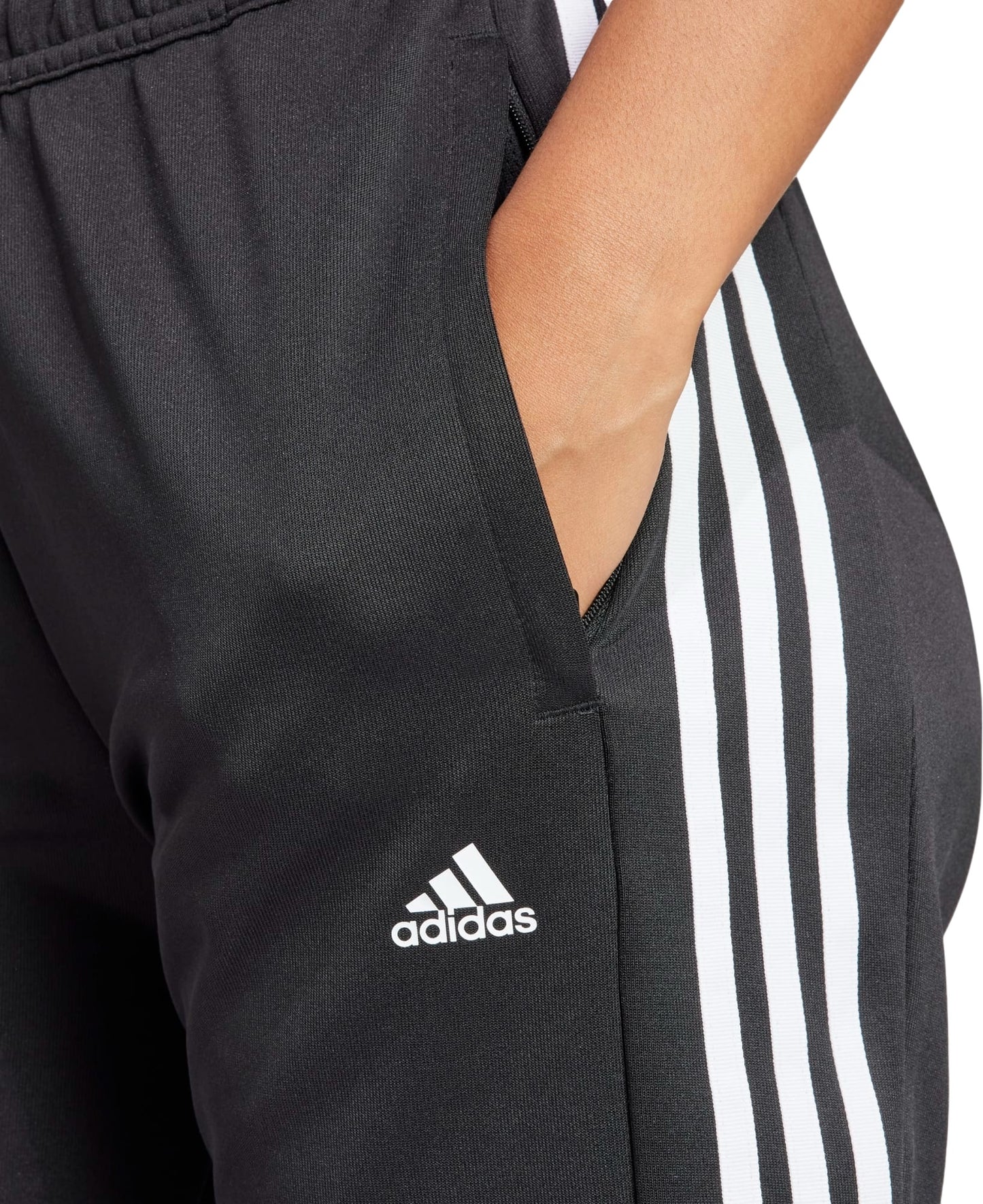 Adidas pantalone acetato donna con lampo sulla gamba w tiro cb pt black/white