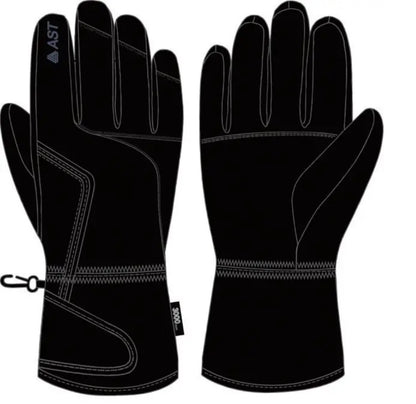 AST guanti sci imbottiti, membrana interna, polso con elastico regolabile e staccabile, aperturtura davanti con zip.