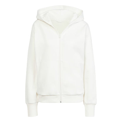 Adidas felpa zip lunga cappouccio w all szn fz hd owhite