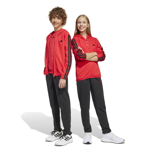 Adidas tuta zip lunga cappuccio JR 3s ft ts 220 purrub/