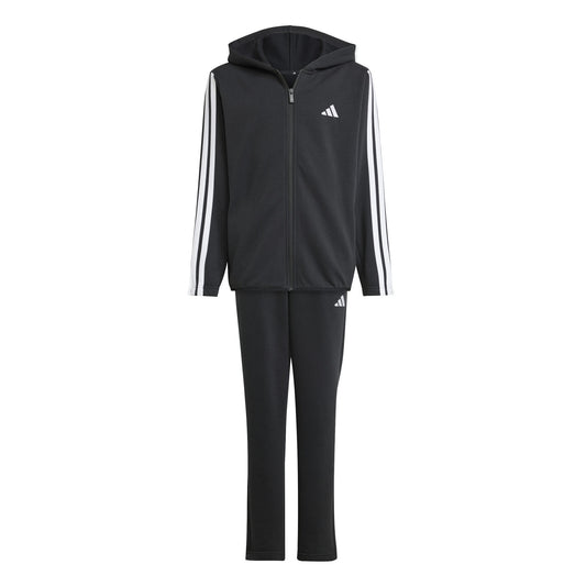 Adidas tuta zip lunga cappuccio j 3s ft ts 220 black/white
