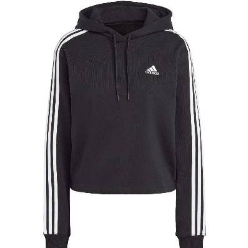 Adidas felpa zip lunga cappuccio donna essential 3s