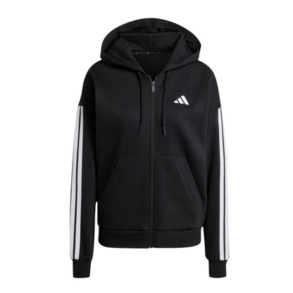 Adidas felpa zip lunga cappuccio W 3s fl fz hd black/white