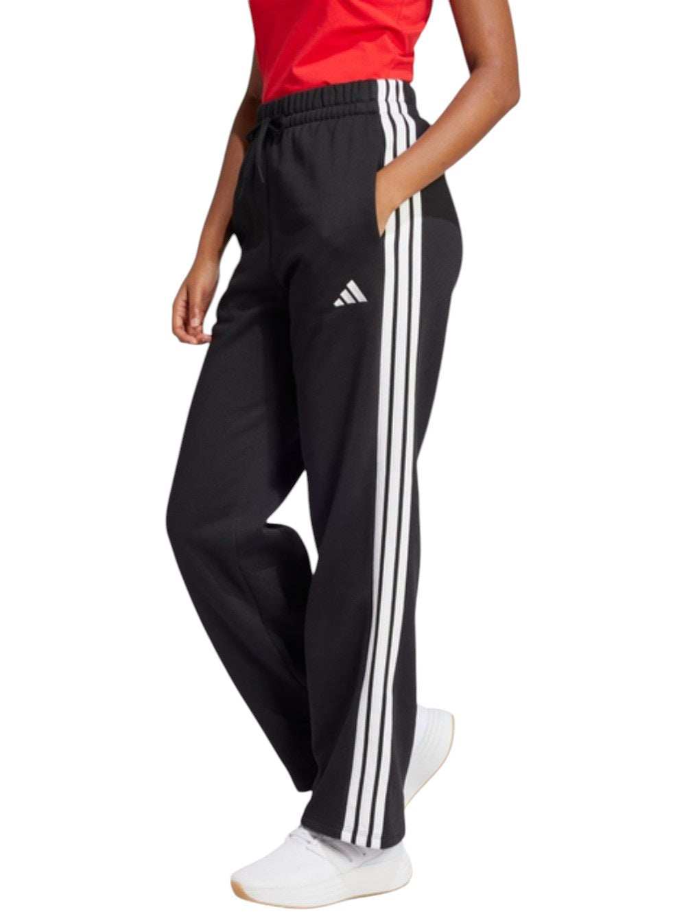 Adidas pantalone flc fondo aperto w 3s fl oh pt black/white