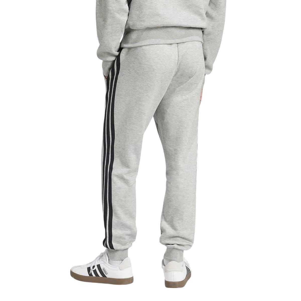 Adidas pantalone felpa con polsino m 3s fl tc pt mgreyh/nero