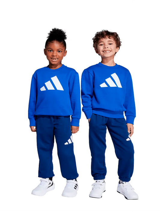 Adidas tuta giro collo lk bl fl jog royblu/white