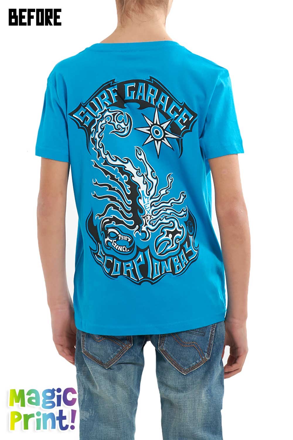 Scorpion t-shirt manica corta con stampa magica