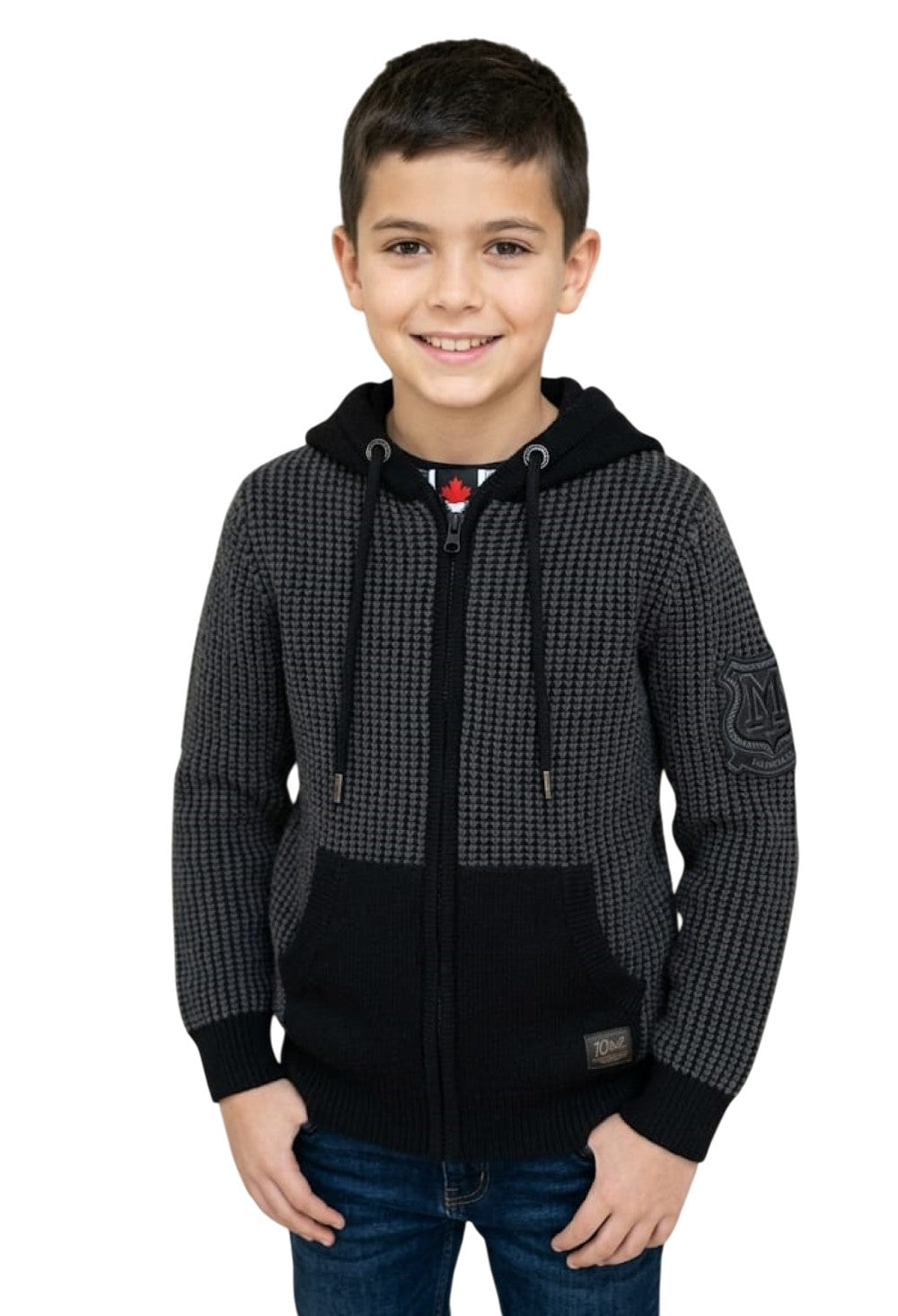 petrol maglia zip lunga cappuccio
