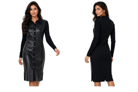 Laura Biagiotti vestito in pelle sintetica abbottonato in avanti