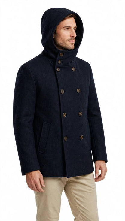 Trez  cappotto doppiopetto modello immuni, tasca con patta