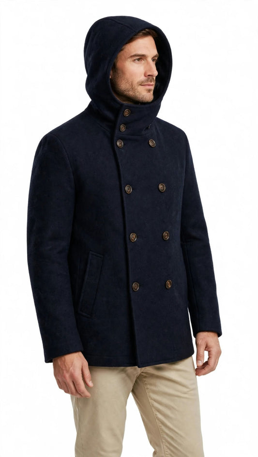 Trez  cappotto doppiopetto modello immuni, tasca con patta