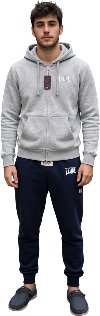 Leone tuta zip lunga cappuccio in cotone felpato