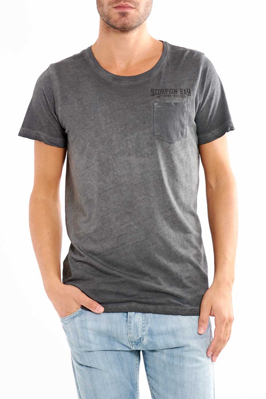 Scorpion t-hirt lavaggio a freddo con taschino