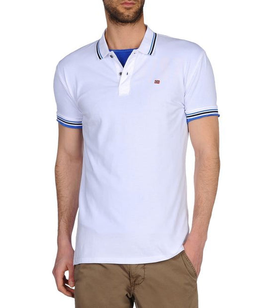 Napapijri polo manica corta con collo con righe colorate mod.ELDIS STRIPE