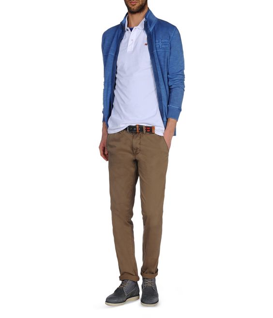 Napapijri polo manica corta con collo con righe colorate mod.ELDIS STRIPE