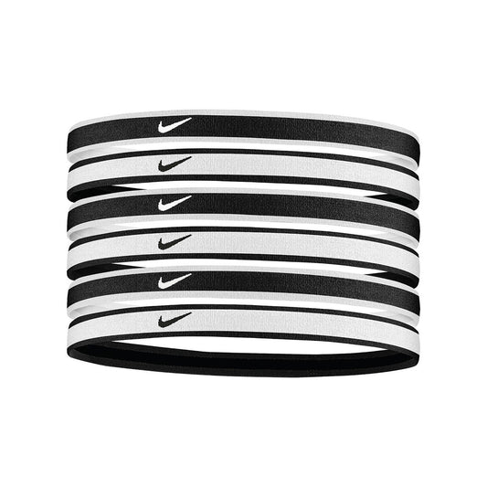 Nike swoosh headbands 6pk wh/bk/wh