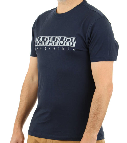 Napapijri polo mod sallar ss t-shirt con scritta media
