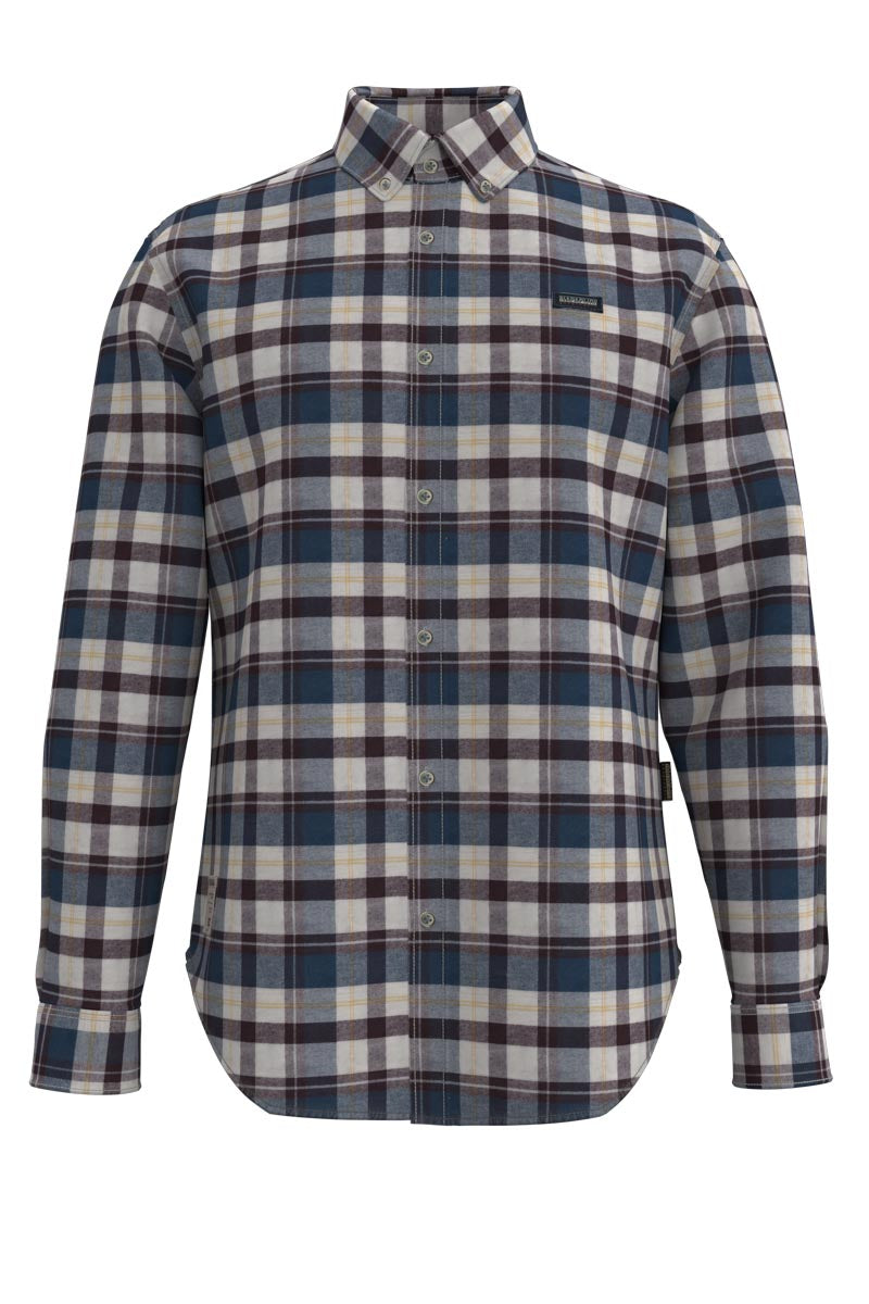 Napapijri  camicia maica lunga  g ckeck