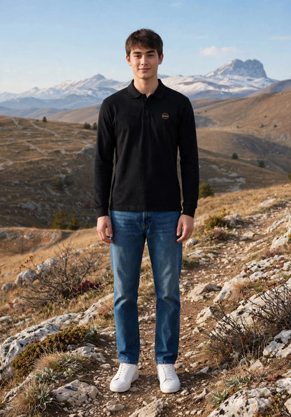Napapijri polo manica lunga mod e-badge