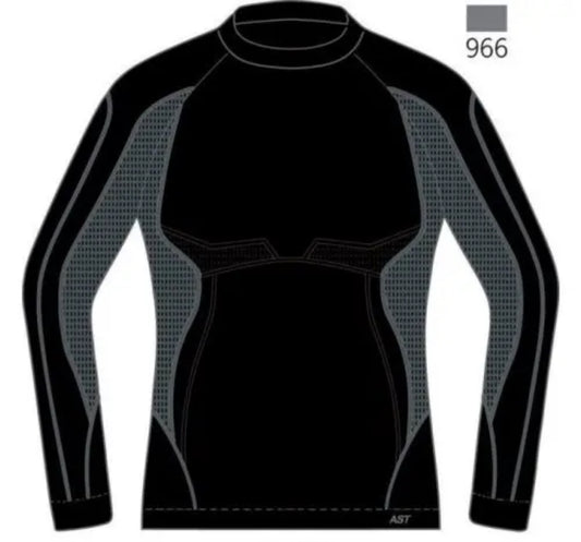 AST Maglia realizzato con tecnologia seamless la struttura del tessuto offre un'ottima elasticità nei movimenti e una perfetta aderenza al corpo. La fibra di polipropilene contenuta nel tessuto favorisce l'espulsione del calore in eccesso verso l'ester