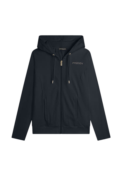 Freddy felpa zip lunga cappuccio