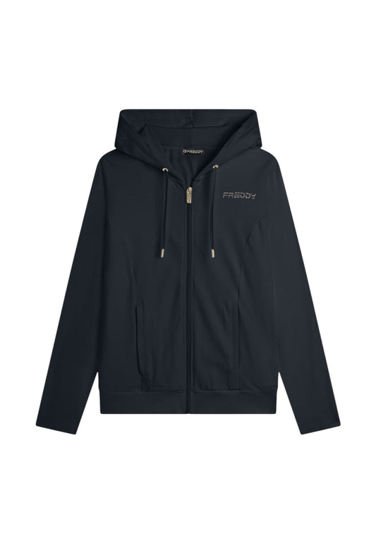 Freddy felpa zip lunga cappuccio