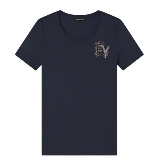 Freddy T-Shirt in jersey modal con Logo FY e Dettagli in Strass
