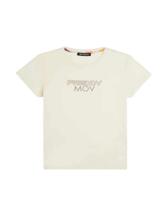 Freddy T-shirt Regular con Stampa Metallizzata