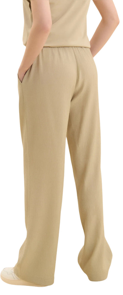 Freddy Pantaloni wide leg in tessuto crinkle fluidogamba larga