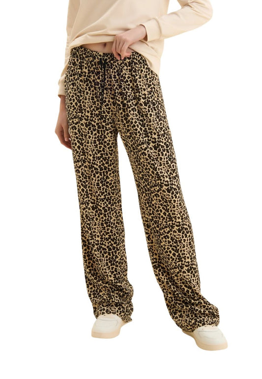 Freddy Pantaloni wide leg in viscosa fantasia animalier