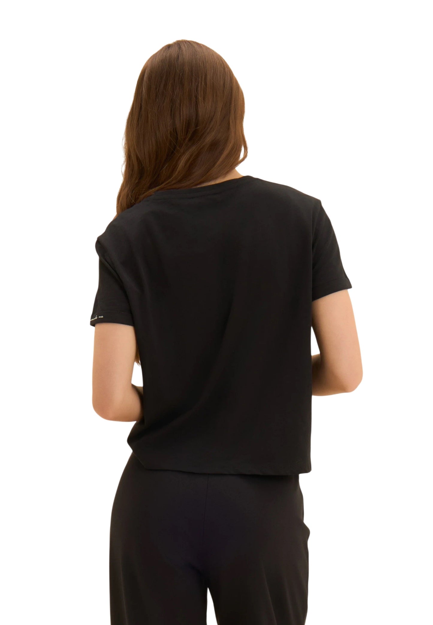 Freddy T-shirt cropped in jersey fiammato con risvolto sulle maniche