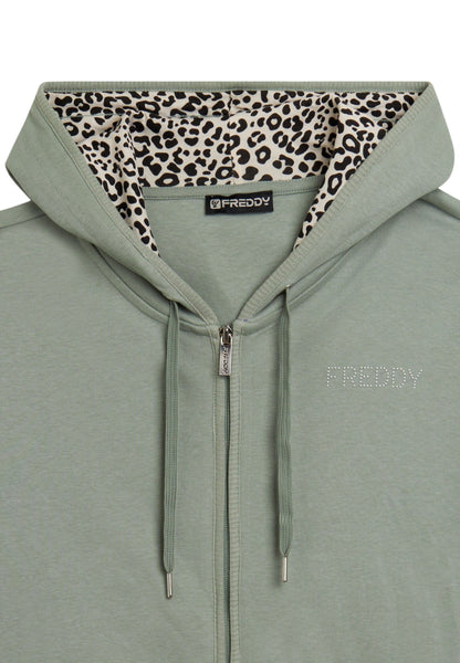 Freddy Tuta con zip e cappuccio con interno animalier