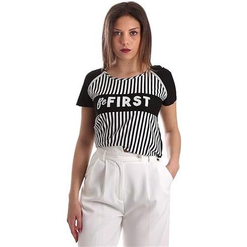 liu-jo t-shirt rigata con scritta